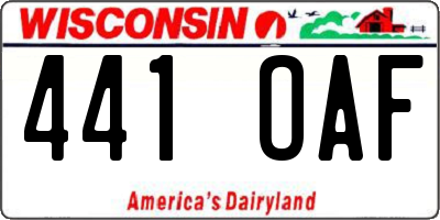 WI license plate 441OAF
