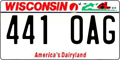 WI license plate 441OAG