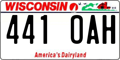 WI license plate 441OAH