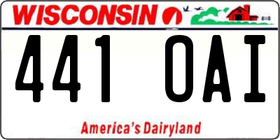 WI license plate 441OAI
