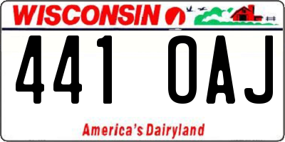 WI license plate 441OAJ