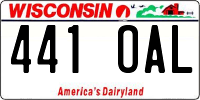 WI license plate 441OAL