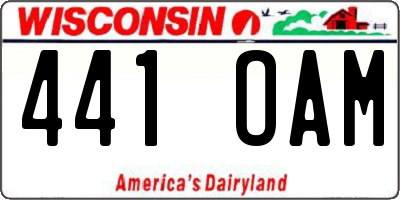 WI license plate 441OAM