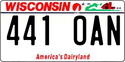 WI license plate 441OAN
