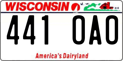 WI license plate 441OAO