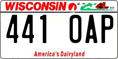 WI license plate 441OAP