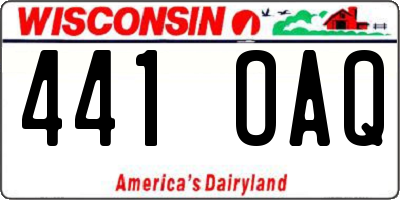 WI license plate 441OAQ