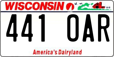 WI license plate 441OAR