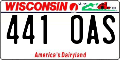 WI license plate 441OAS