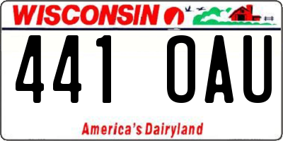 WI license plate 441OAU
