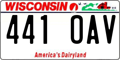 WI license plate 441OAV