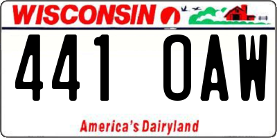 WI license plate 441OAW