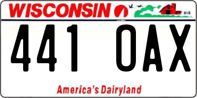 WI license plate 441OAX