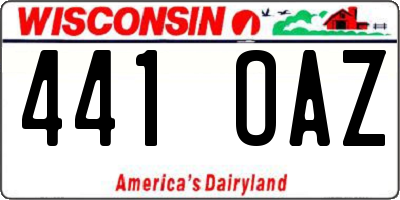 WI license plate 441OAZ