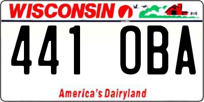 WI license plate 441OBA