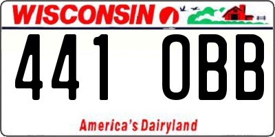 WI license plate 441OBB