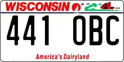 WI license plate 441OBC