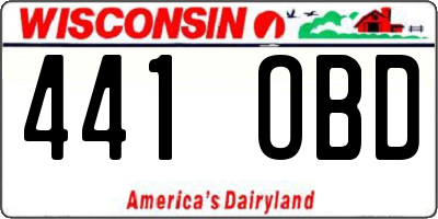 WI license plate 441OBD