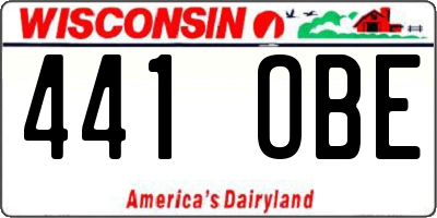 WI license plate 441OBE