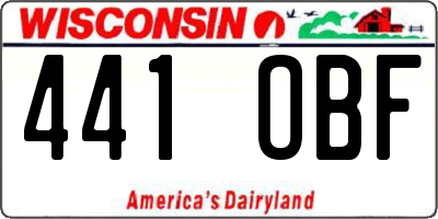 WI license plate 441OBF