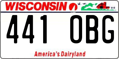 WI license plate 441OBG