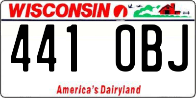 WI license plate 441OBJ