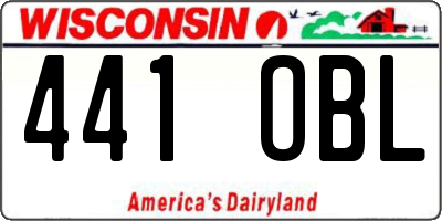 WI license plate 441OBL