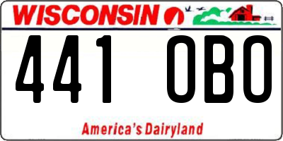 WI license plate 441OBO