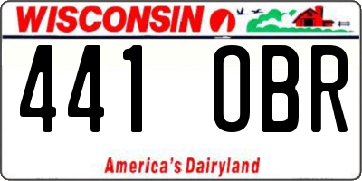 WI license plate 441OBR