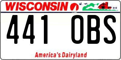 WI license plate 441OBS