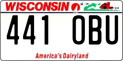 WI license plate 441OBU