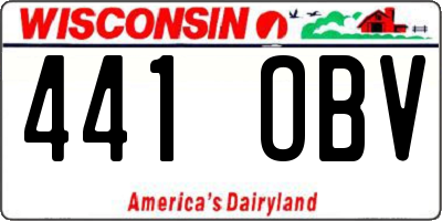 WI license plate 441OBV