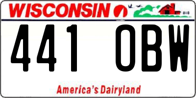 WI license plate 441OBW