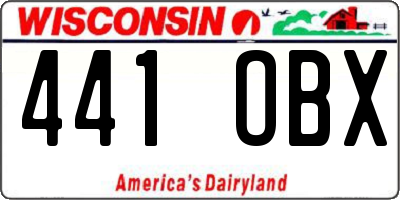 WI license plate 441OBX