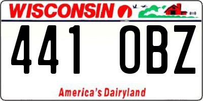 WI license plate 441OBZ