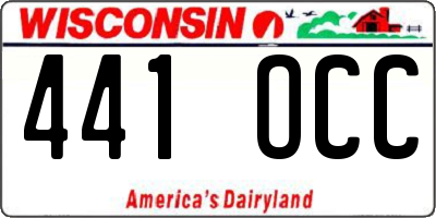 WI license plate 441OCC