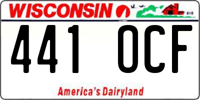 WI license plate 441OCF