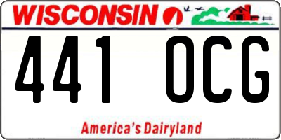 WI license plate 441OCG