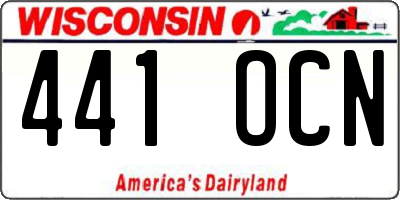 WI license plate 441OCN