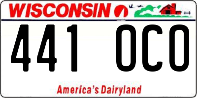 WI license plate 441OCO