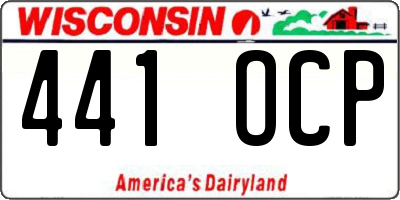 WI license plate 441OCP