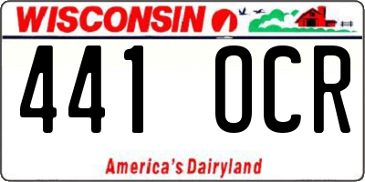 WI license plate 441OCR