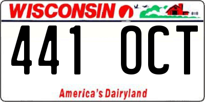 WI license plate 441OCT