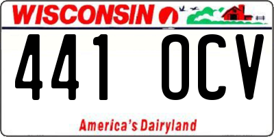 WI license plate 441OCV