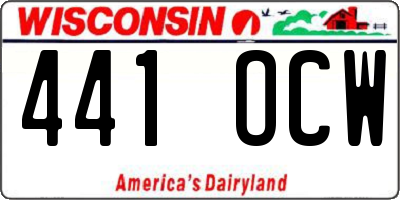 WI license plate 441OCW