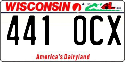 WI license plate 441OCX