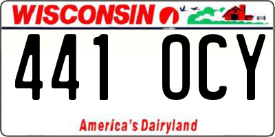 WI license plate 441OCY