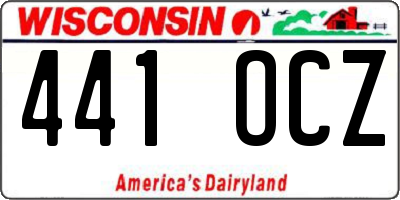 WI license plate 441OCZ