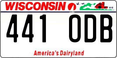 WI license plate 441ODB