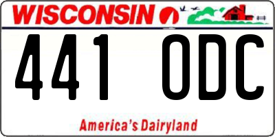WI license plate 441ODC